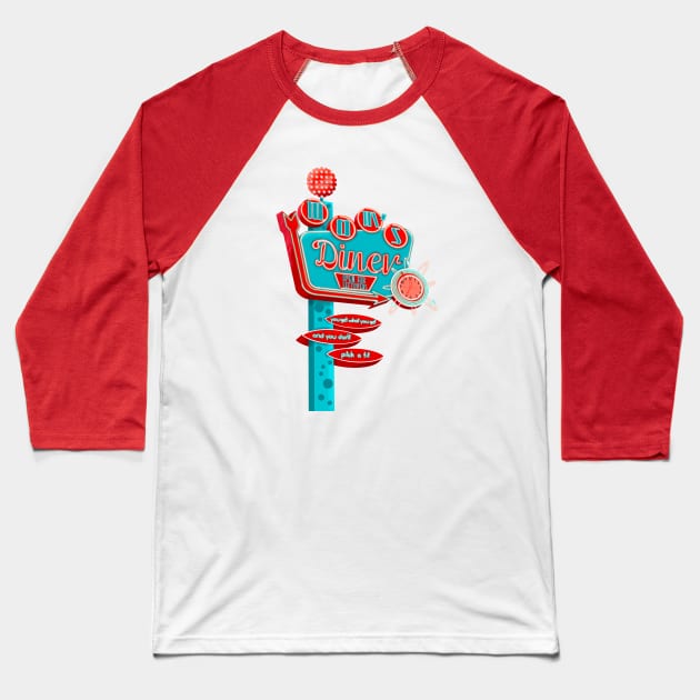 Mom’s diner Baseball T-Shirt by jenblove